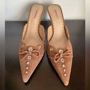 SCHUTZ Hilly Suede Bow Mules